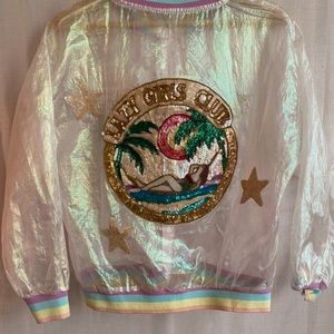 Sequin "Lazy Girl" Chiffon Retro Bomber